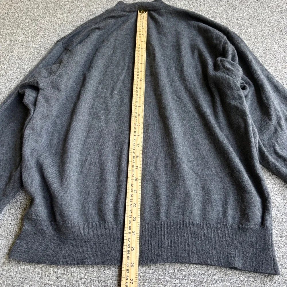 Pendleton Sweater Mens XL Gray Virgin Wool Mock Neck Long Sleeve Knit Pinhole